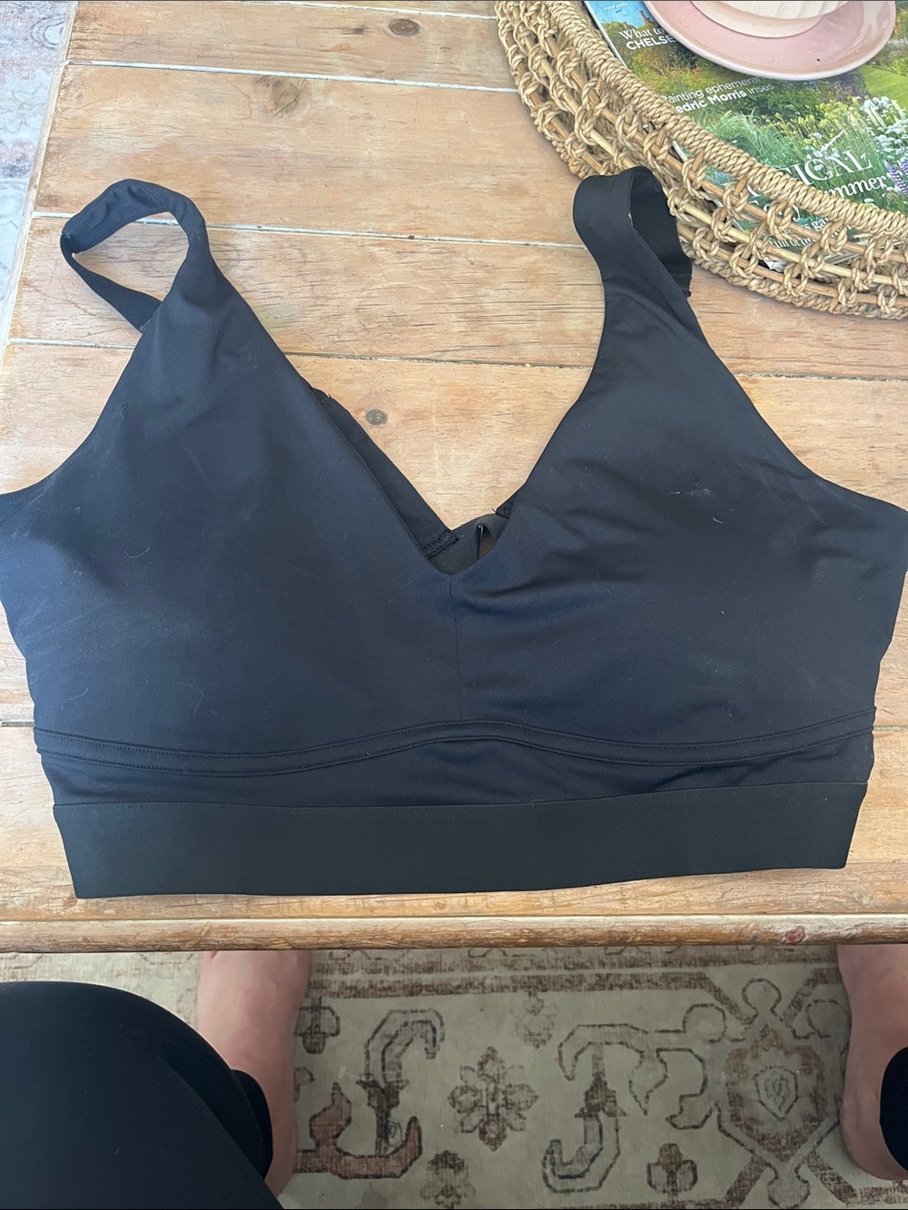 Fabletics Black V-Neck Wireless Sports Bralette